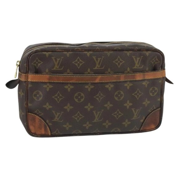 LOUIS VUITTON Monogram Compiegne 28 Clutch Bag M51845 LV Auth 100367 - Picture 1 of 16